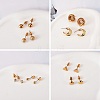 17 Pairs 17 Style Ring & Triangle & Round & Heart Stud Earrings with Resin Pearl sgEJEW-SZ0001-62-3