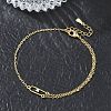 Brass Micro Pave Clear Cubic Zirconia Link Bracelets BJEW-E114-01E-G-2