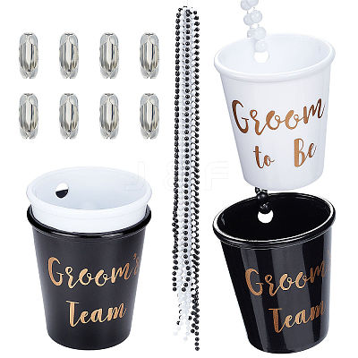 8Sets 2 Colors DIY Word Shot Glass Necklace Making Kits DIY-CP0008-06-1