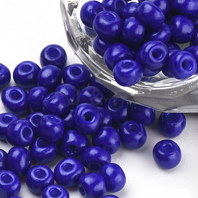 Baking Paint 6/0 Glass Seed Beads SEED-Q025-4mm-M20-1
