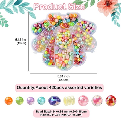456Pcs Opaque Acrylic Beads MACR-YW0003-38-1