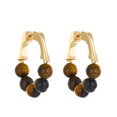 Round Alloy Hoop Earrings WH-WGA45C7-02-1