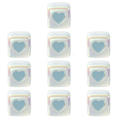 10Pcs Opaque Acrylic Enamel Beads ACRC-FS0001-02C-1