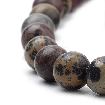 Natural Dendritic Jasper Beads Strands G-S259-10-10mm-1