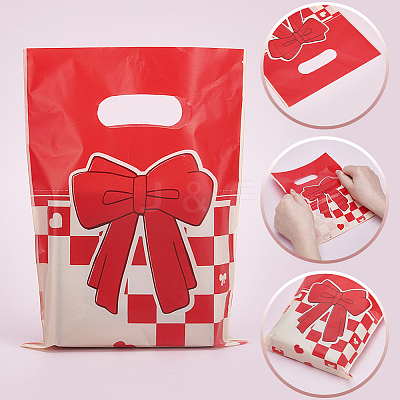 100Pcs Bowknot Printed Eco-Friendly Reusable Bags ABAG-SP0001-61A-D-1