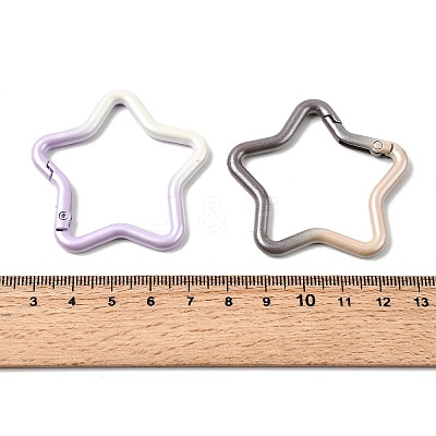Spray Paint Alloy Spring Gate Rings FIND-C086-02B-1