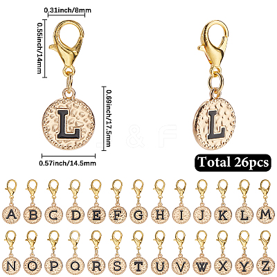 Alloy Enamel Pendant Locking Stitch Markers HJEW-SC00140-1