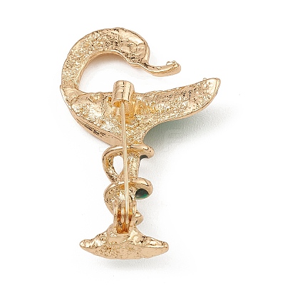 Golden Alloy Enamel Brooch Pin JEWB-Q030-14G-01-1