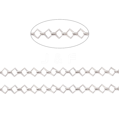 Non-Tarnish 304 Stainless Steel Rhombus & Oval Link Chains CHS-F017-04P-1