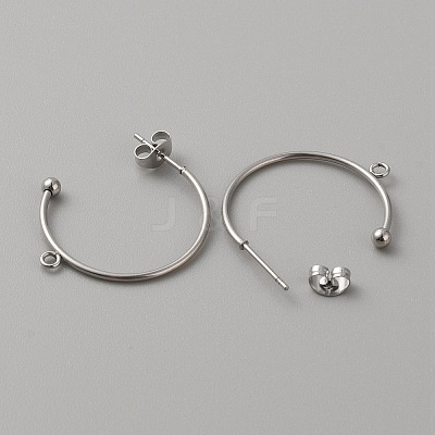 304 Stainless Steel Stud Earring Findings X1-STAS-TAC0017-02D-1