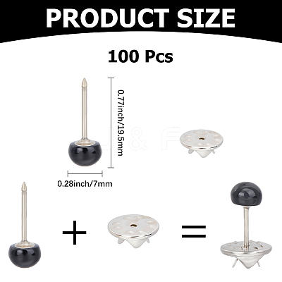 100Pcs Iron Curtain Tie Buckle AJEW-CY0002-48B-1