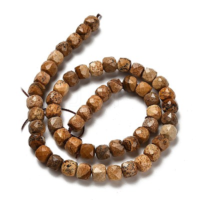 Natural Picture Jasper Beads Strands G-H078-C14-01-1