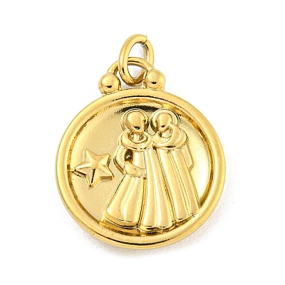 304 Stainless Steel Pendants Rhinestone Settings LS-STAS-O009-01F-G-1