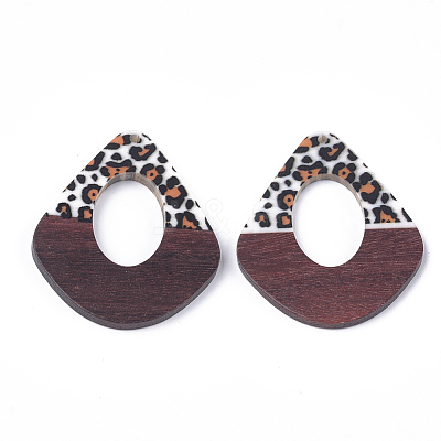 Printed Resin & Wood Pendants RESI-S358-65-1