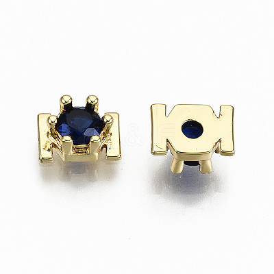 Brass Micro Pave Cubic Zirconia Cabochons KK-S061-48G-B-NR-1