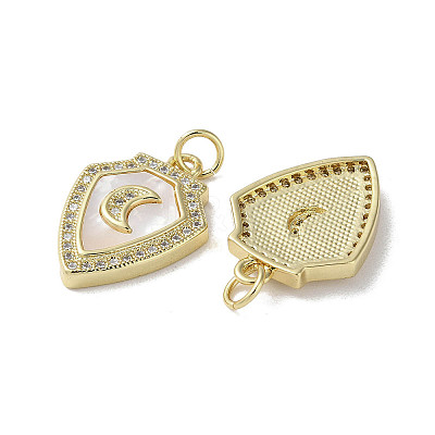 Brass Micro Pave Cubic Zirconia Pendants KK-G485-23C-G-1
