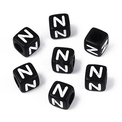 Initial Acrylic Horizontal Hole Beads OACR-ZX006-35N-1