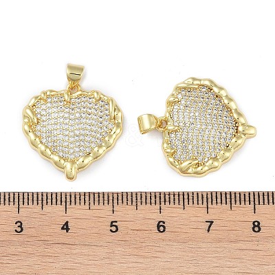 Rack Plating Brass Micro Pave Clear Cubic Zirconia Pendants KK-K341-52B-G-1