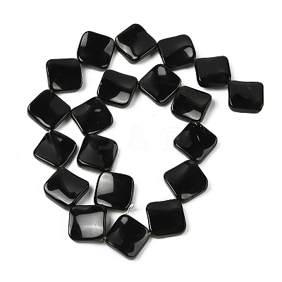 Natural Black Stone Beads Strands G-L239-18-1