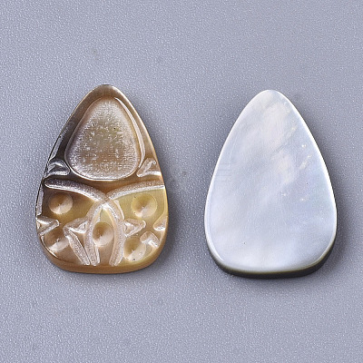 Natural Black Lip Shell Cabochons SHEL-R047-09-1