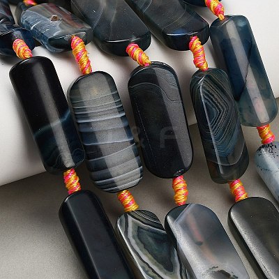 Dyed & Heated Natural Banded Agate Beads Strands GG-CBAB9C6-D01-01-1