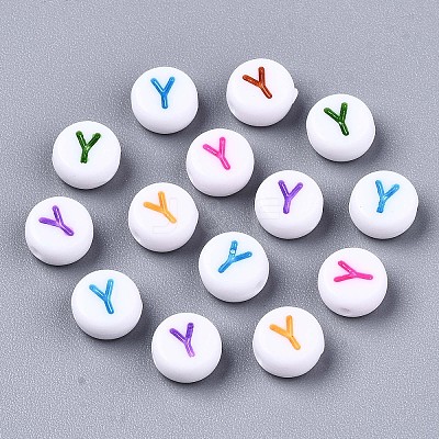 Opaque White Acrylic Beads MACR-N012-01Y-1