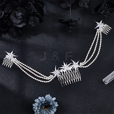 Alloy Rhinestone Hair Combs MRMJ-WH2007-031P-1