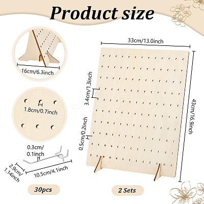 Rectangle Wood Earrings Jewelry Display Stands ODIS-PH0001-81-1
