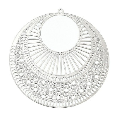 Non-Tarnish 304 Stainless Steel Filigree Pendants STAS-K257-03P-1