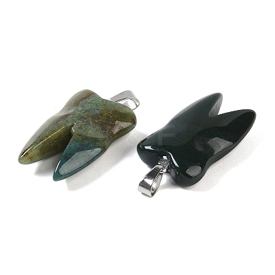 Natural Indian Agate Pendants G-G115-01H-1