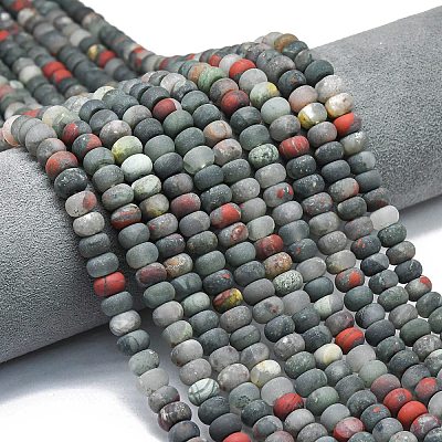 Natural African Bloodstone Beads Strands G-P575-A55-8x5mm-1