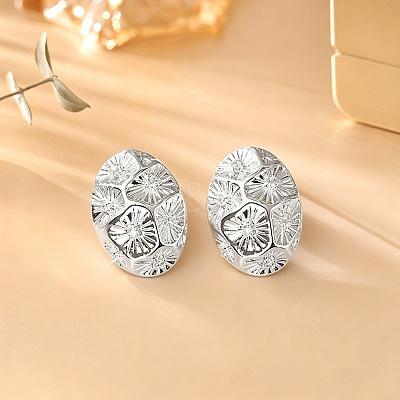 Brass Micro Pave Cubic Zirconia Stud Earrings KK-CBAC05D-1