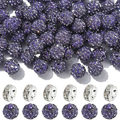 100Pcs Pave Disco Ball Beads RB-YW0001-30D-1