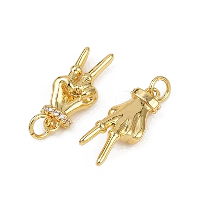 Brass Micro Pave Cubic Zirconia Pendants KK-C093-01A-G-1