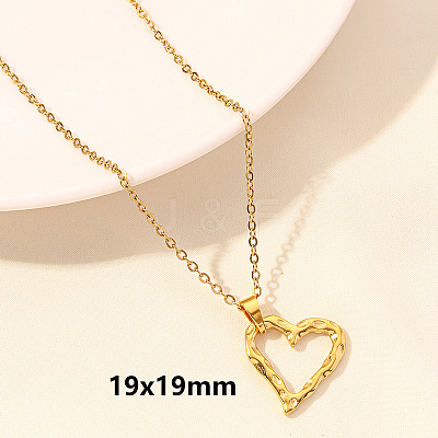 304 Stainless Steel Heart Pendant Necklaces for Men and Women FS-WG1B83F-05-1
