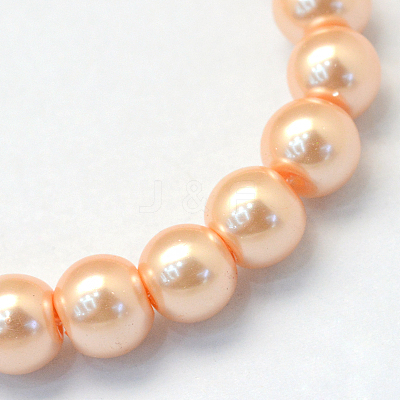 Baking Paint Pearlized Glass Pearl Round Bead Strands HY-Q003-4mm-18-1