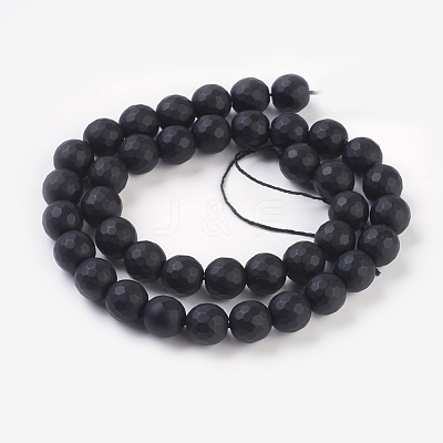 Synthetic Black Stone Beads Strands X-G-C059-10mm-1-1