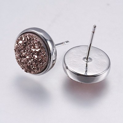 Druzy Resin Earrings X-KK-E724-S-09P-1