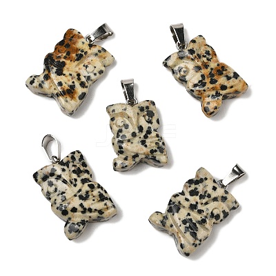 Natural Dalmatian Jasper Pendants G-B127-09P-08-1