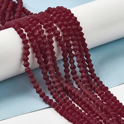 Imitate Austrian Crystal Frosted Glass Beads Strands GLAA-F029-TM4mm-B27-1