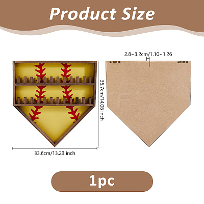 Baseball Theme Wood Wall Mounted Finger Ring Organizer Display Stands AJEW-WH0031-70B-1