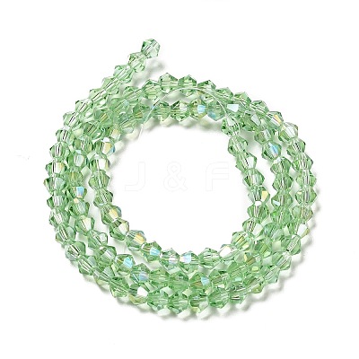 Transparent Electroplate Glass Beads Strands EGLA-S056-4mm-16-1