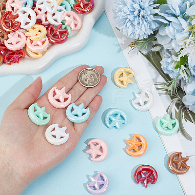 50Pcs Opaque Acrylic Beads OACR-PA0002-22-1