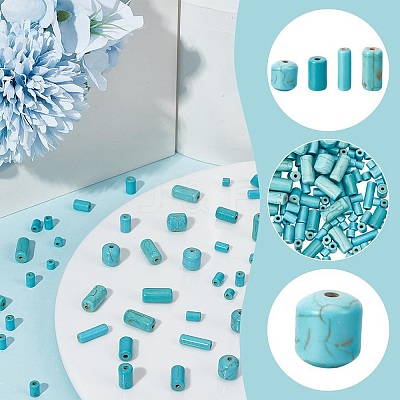 339Pcs 7 Sizes Synthetic Turquoise Beads G-AR0006-10-1