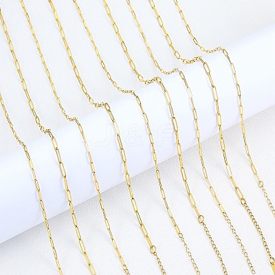 10Pcs 201 Stainless Steel Paperclip Chain Necklaces for Women NJEW-SZ0001-71-1