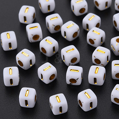 Opaque White Acrylic Beads MACR-Q242-010I-1