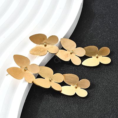 Butterfly 304 Stainless Steel Dangle Stud Earrings for Women EJEW-M102-01G-1