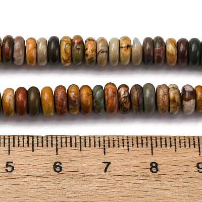 Natural Polychrome Jasper/Picasso Stone/Picasso Jasper Beads Strands G-L624-H04-6x2mm-1