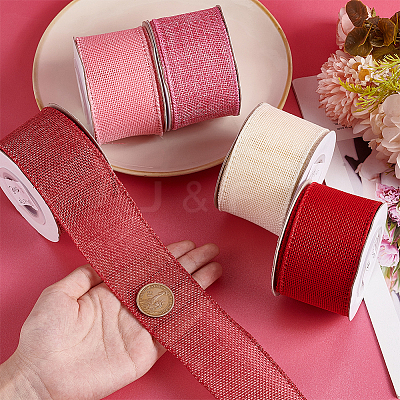 5 Rolls 5 Colors Burlap Lace Rolls OCOR-MA0001-32-1