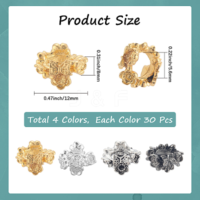 120Pcs 4 Colors Alloy Bead Frame FIND-SC0017-94-1